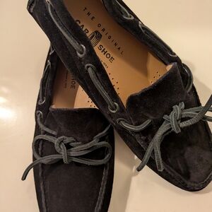 The Original Car Shoe Black Suede Loafers